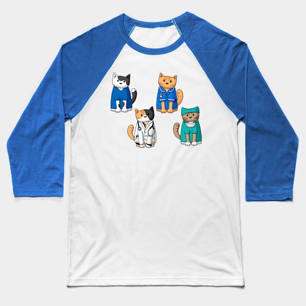 Medical Cats Baseball T-Shirt by Doodlecats 